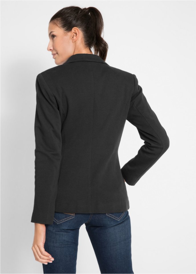 Baumwoll Jersey-Blazer, tailliert