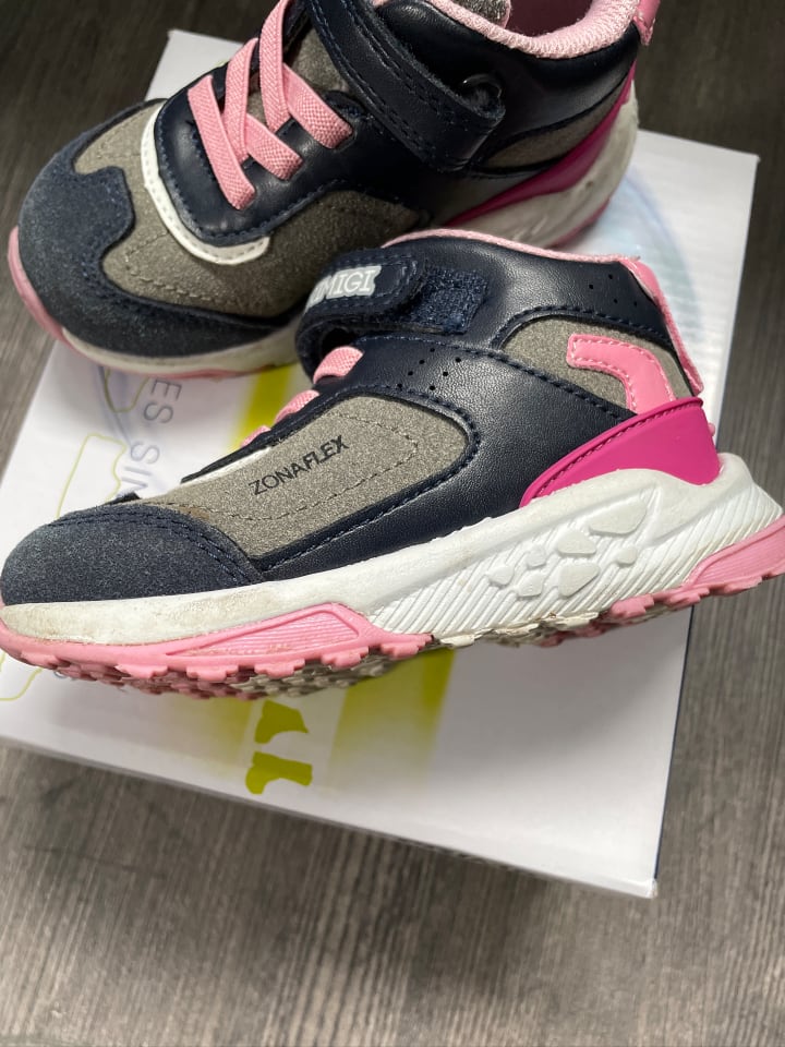 Primigi Leder-Sneakers in Dunkelblau/ Grau/ Rosa günstig kaufen 23