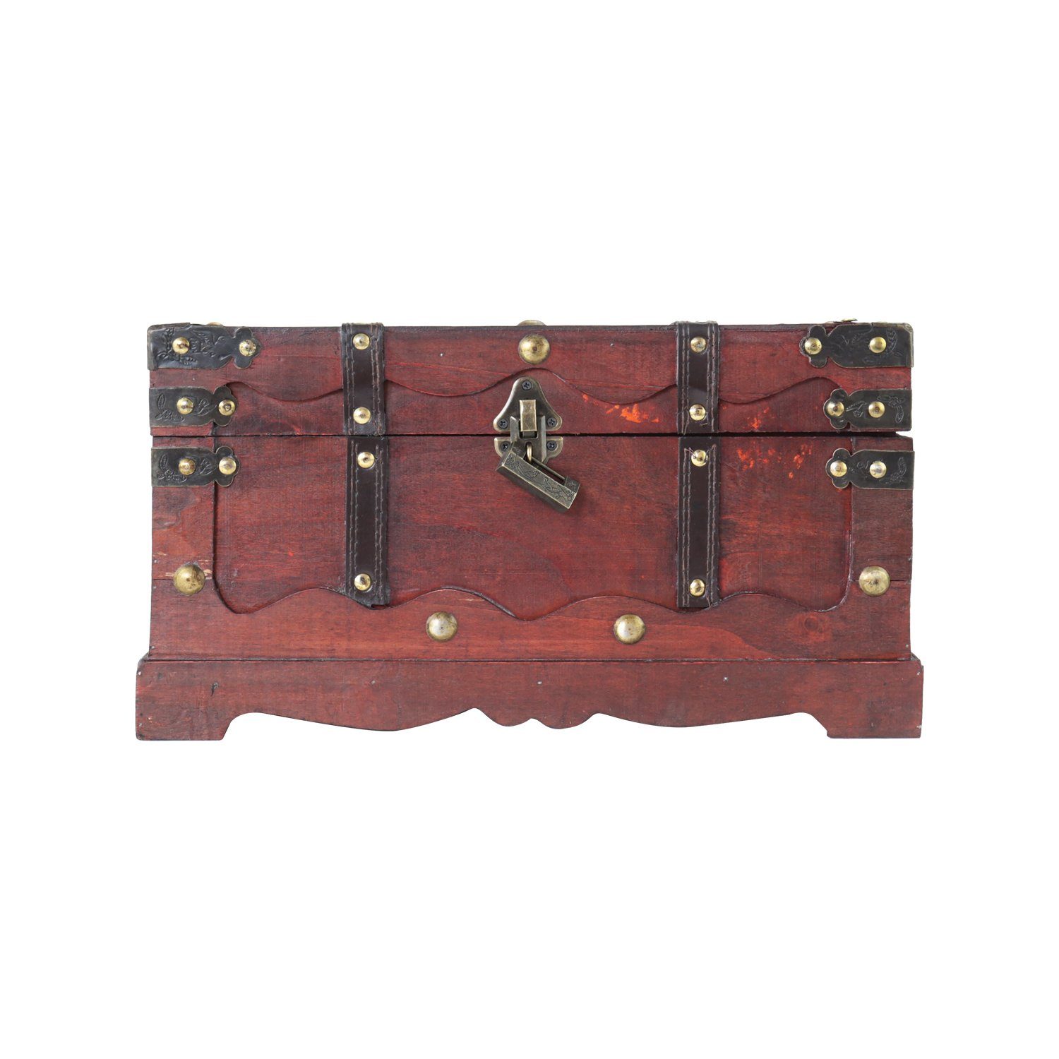 HMF Schatzkiste Handgefertigte Holztruhe Frankreich (1 St), Dekorative Aufbewahrungsbox mit Schloss, 40x20x22cm