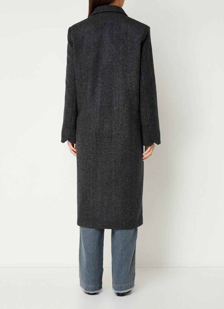 Zadig&Voltaire Mio Chevron mētelis no vilnas maisījuma ar atlokāmām kabatām