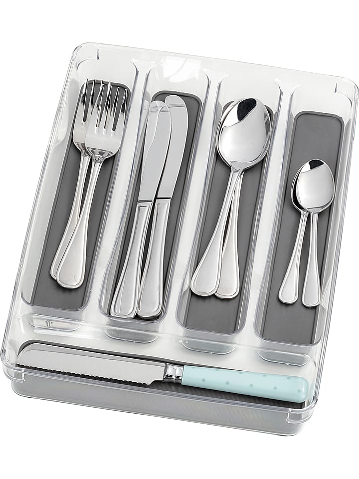 Wenko Besteckkasten in Anthrazit/ Transparent - (B)32,5 x (H)4,5 x (T)23 cm günstig kaufen onesize