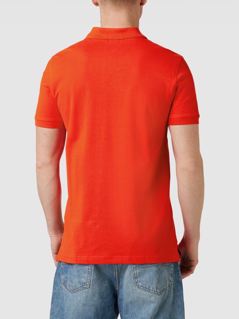 Poloshirt mit Logo-Stitching in rot