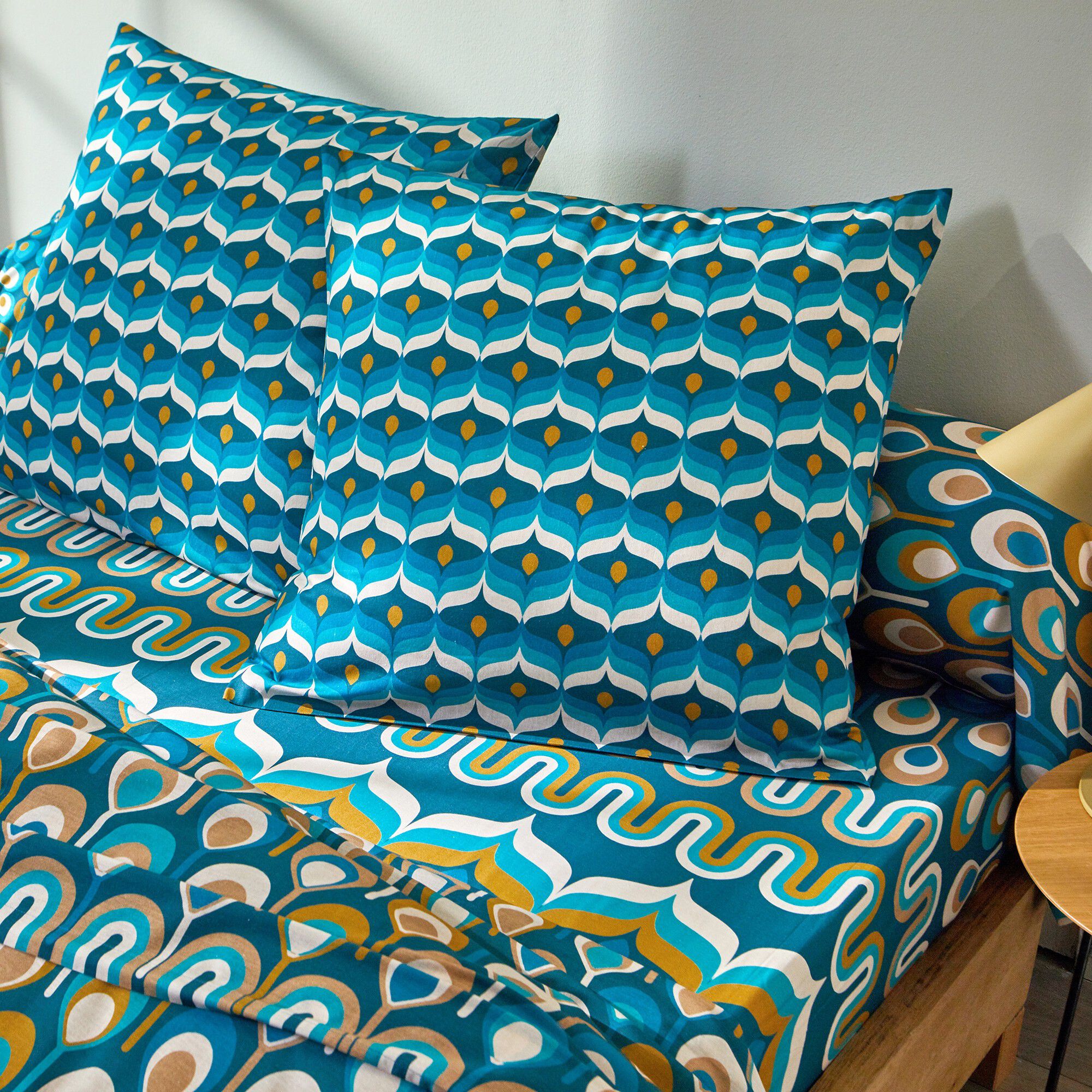 Linge de lit Irène en coton imprimé
