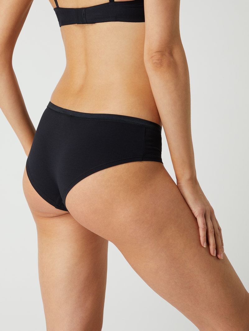 Slip mit elastischem Bund im 2er-Pack in schwarz