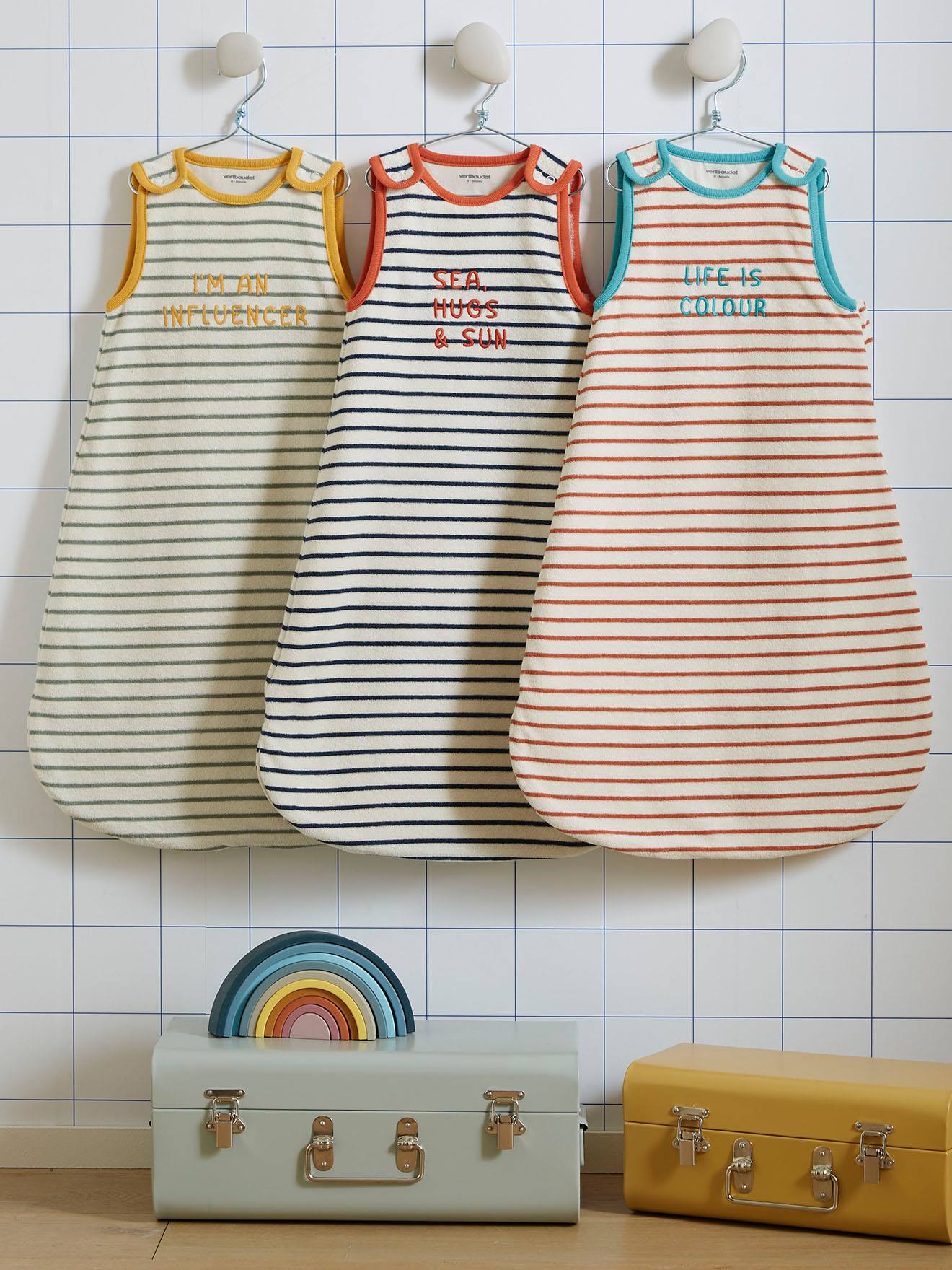 Vertbaudet Baby Sommerschlafsack SUMMER DREAMS Oeko-Tex - braun gestreift