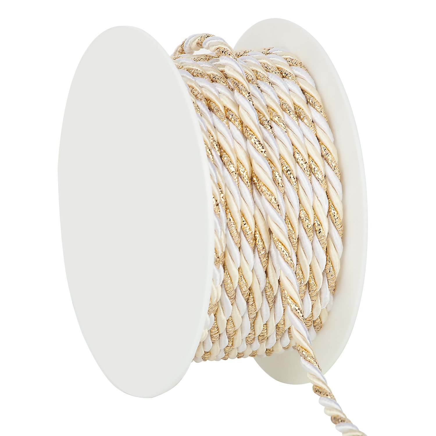 Kordel, creme-weiß-gold, 4 mm, 10 m