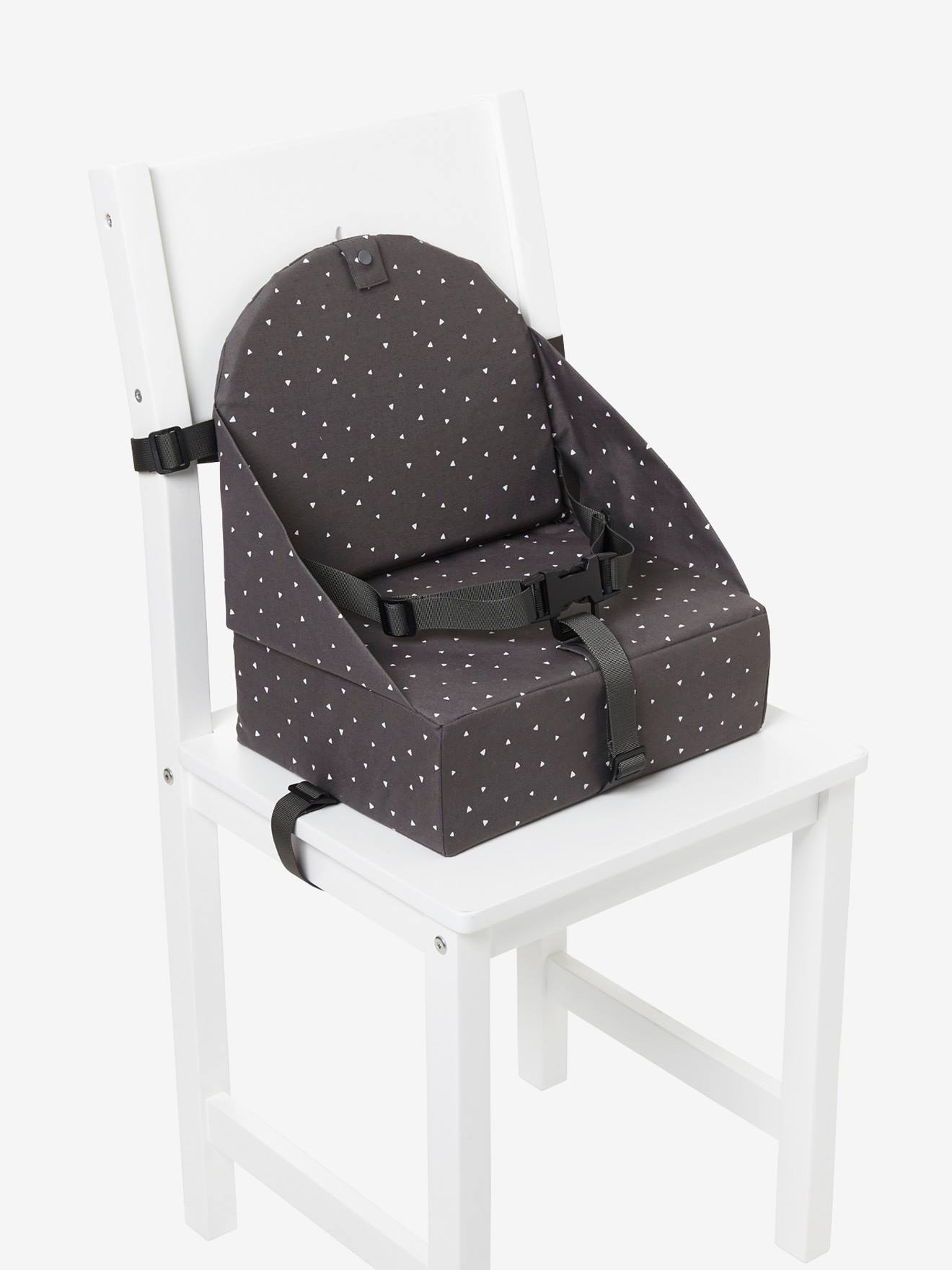 Rehausseur de chaise rayé blanc
