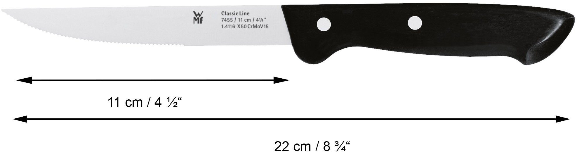 WMF Messerblock CLASSIC LINE (6tlg), Messerklingen aus Spezialklingenstahl