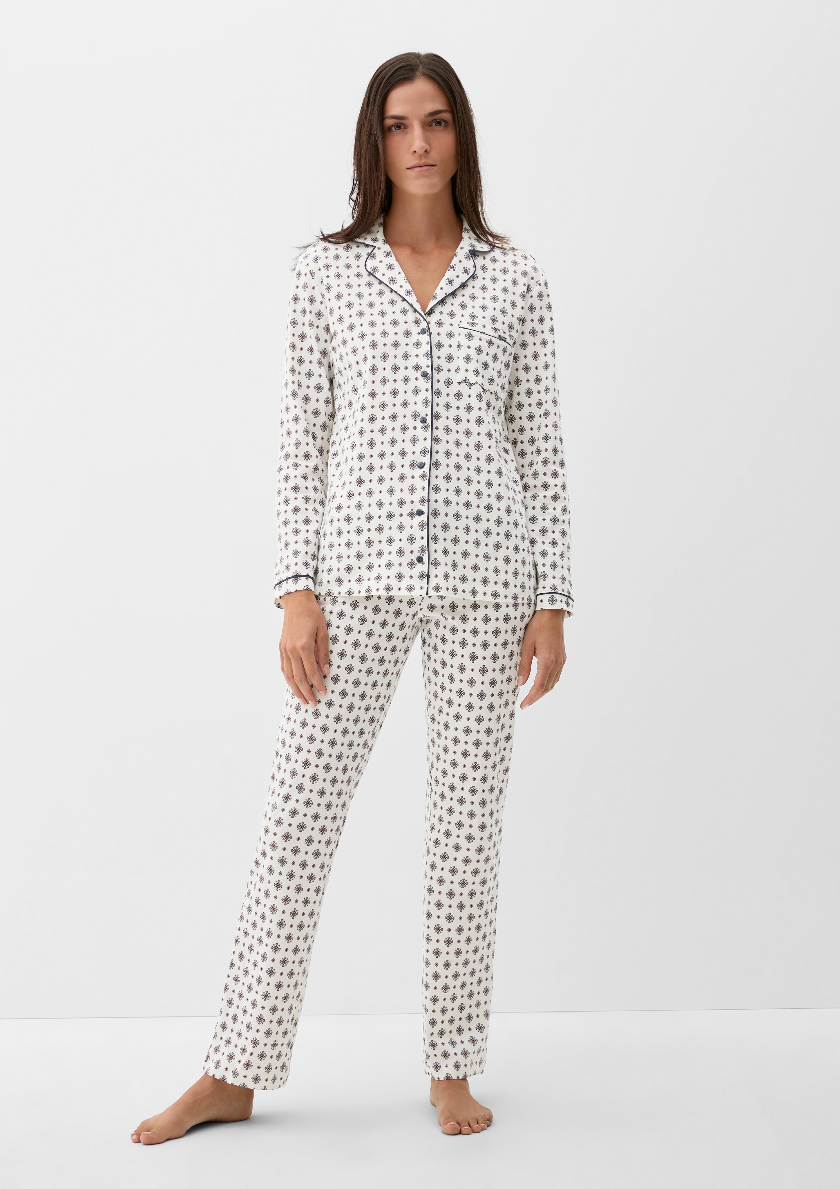 Langer Pyjama mit Print  6007471-8500