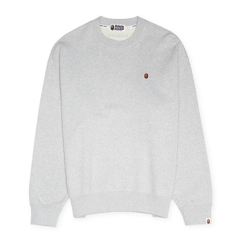 A Bathing Ape Head One Point Crewneck gray