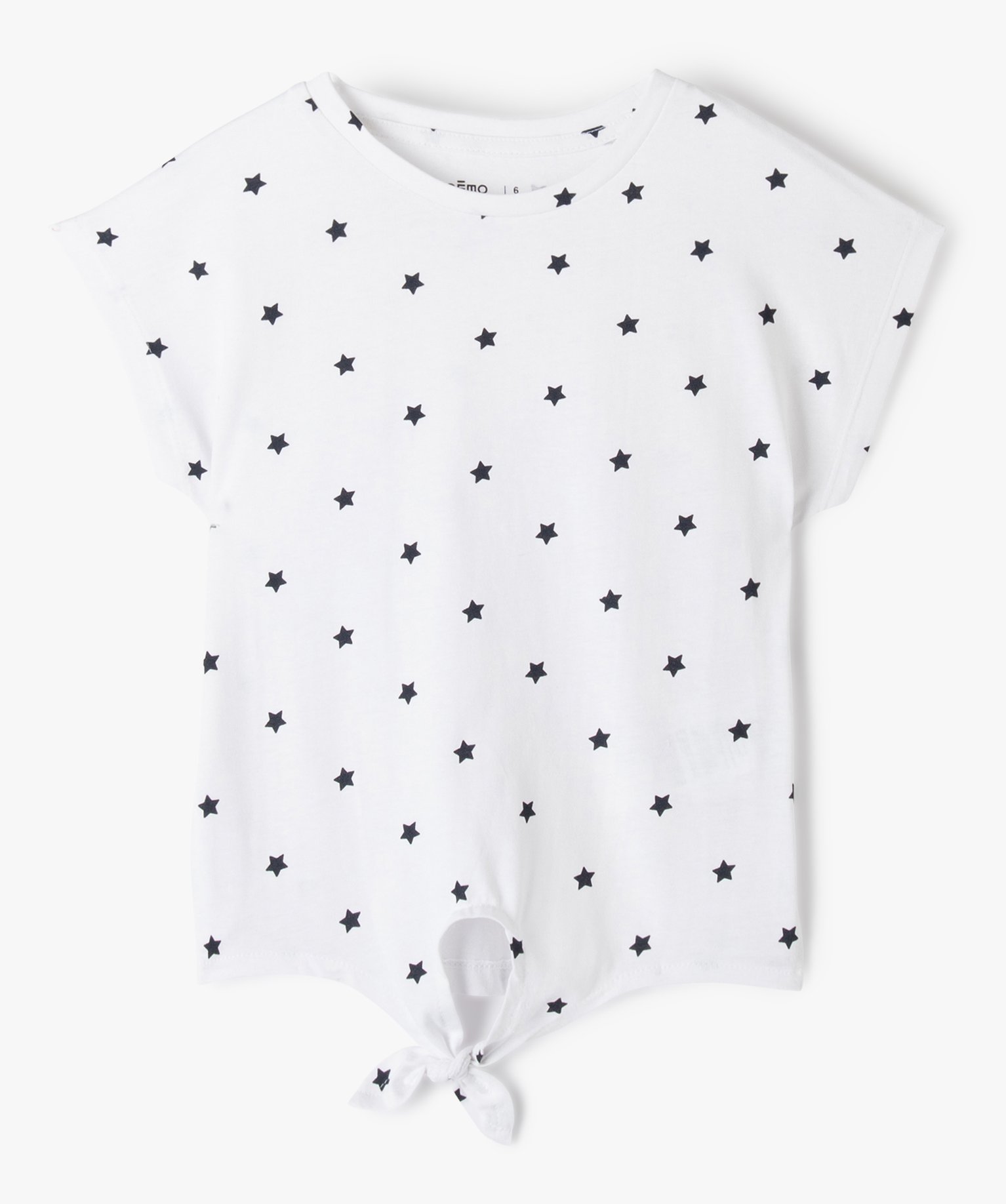 Tee-shirt fille à motifs noué dans le bas ecru | GEMO