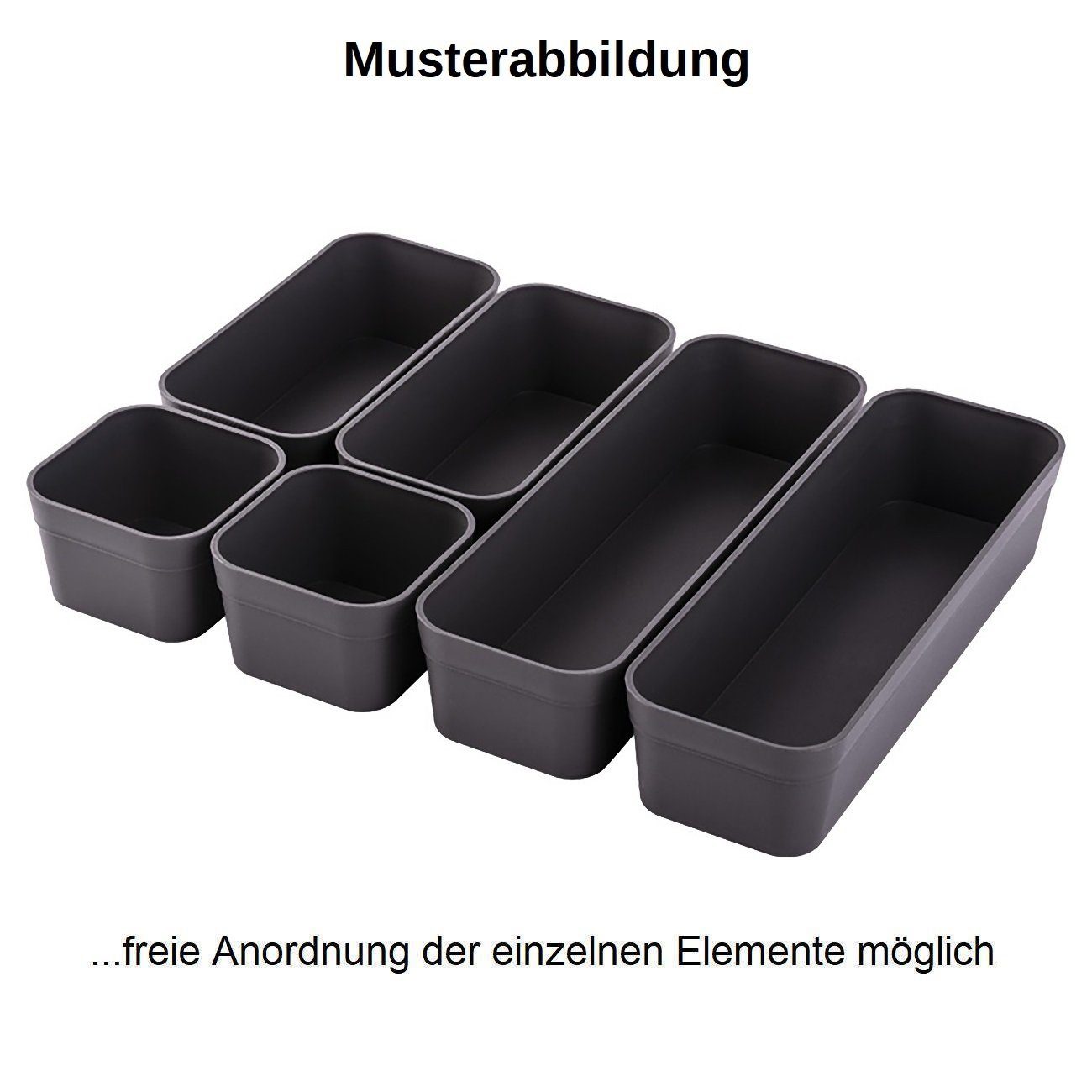 Engelland Schubladeneinsatz Schubladen-Organizer (Vorteils-Set, 6 St., individuelle Anordnung, passend für alle gängigen Schubladen), BPA-frei, spülmaschinengeeignet, gefrierschrankgeeignet