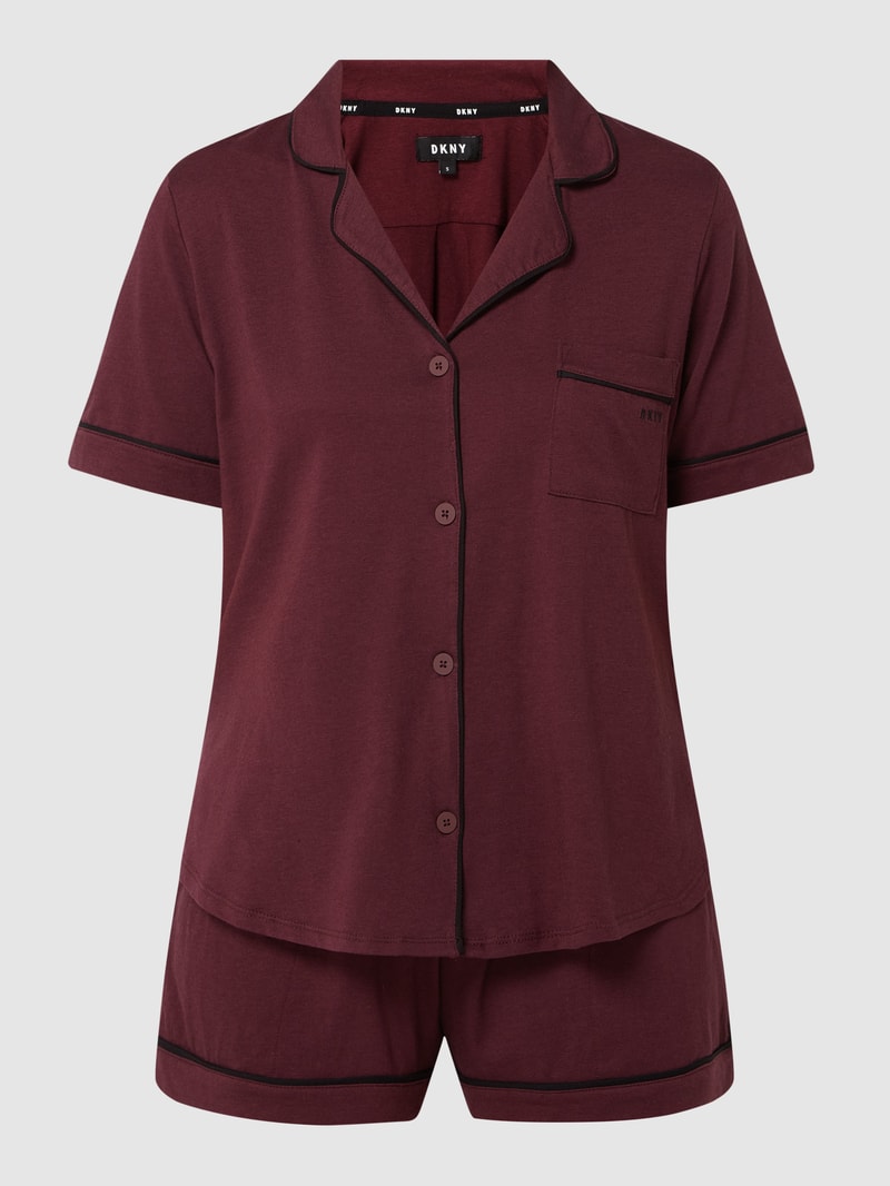 Pyjama aus Baumwoll-Viskose-Mix in bordeaux rot