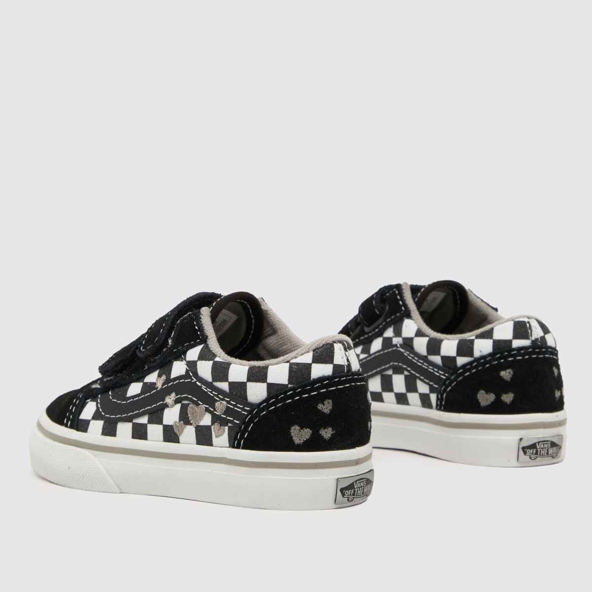 Vans fekete és ezüst old skool v lány kisgyermek tornacipő