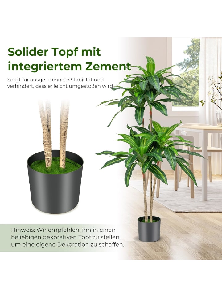 COSTWAY 140cm Kunstpflanze in Grün günstig kaufen onesize