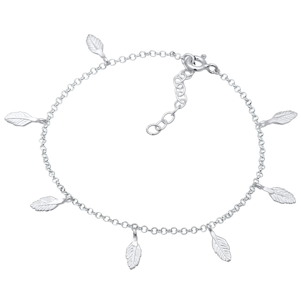 Elli Elli Bracelet Erbskette Feder Bettelarmband Boho Look 925 Silber Bracelet