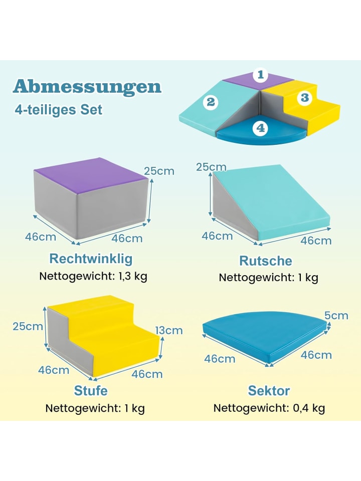COSTWAY 4 TLG. Schaumstoffbausteine in Bunt günstig kaufen onesize