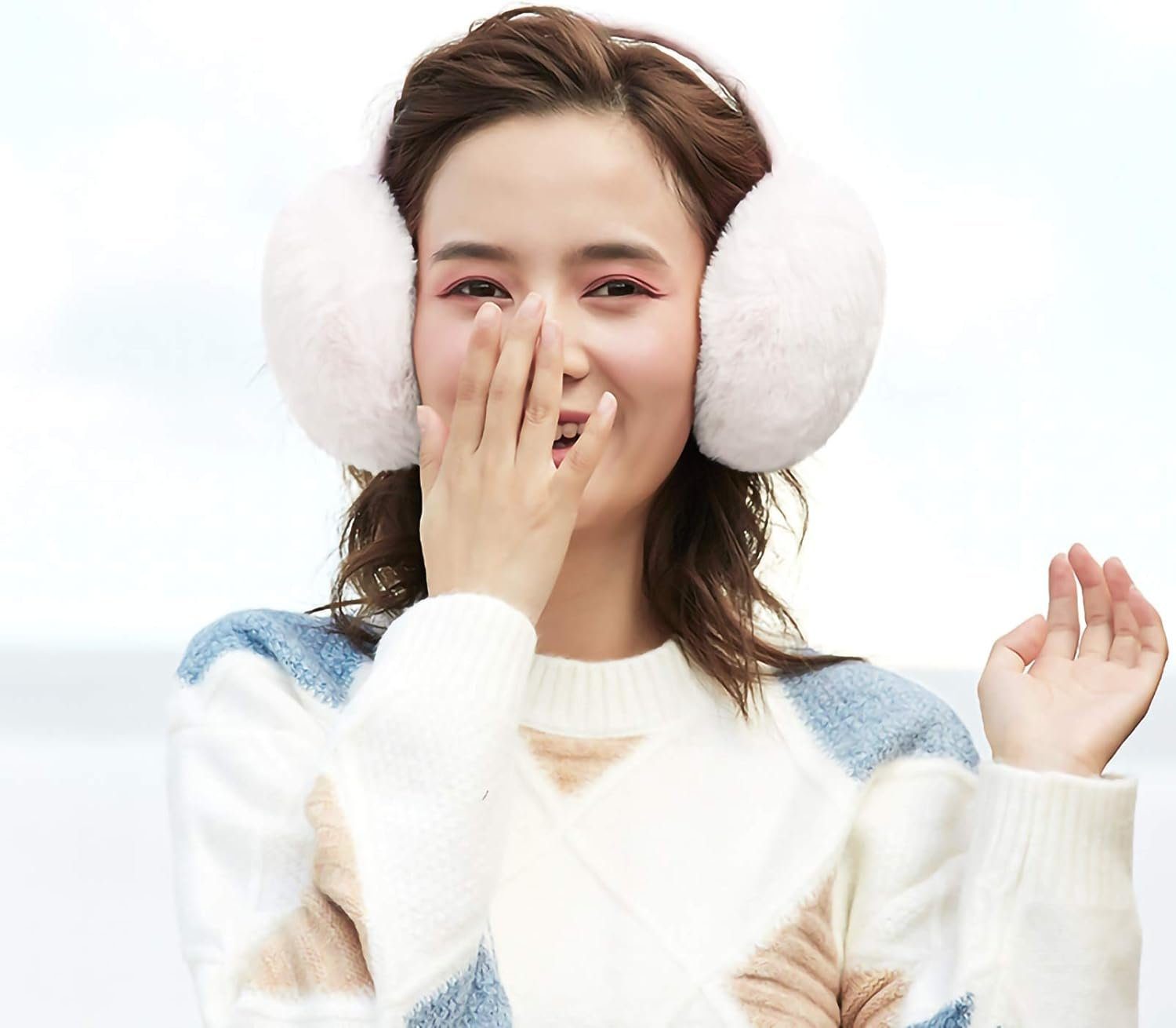 Juoungle Ohrenwärmer Ohrenwärmer Damen Winter Ohrenschützer flauschig Wärme Faltbare