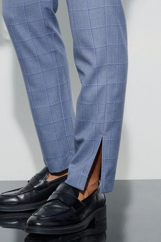 Karierte Hose mit geradem Bein