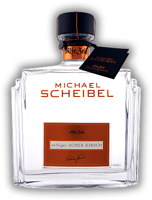 Scheibel Alte Zeit 56%iger Acher-Kirsch Scheibel Alte Zeit 56%iger Acher-Kirsch Mindestens zehn Jahre in Korbflaschen gelagert: 0,7	 Liter - Vol 56%