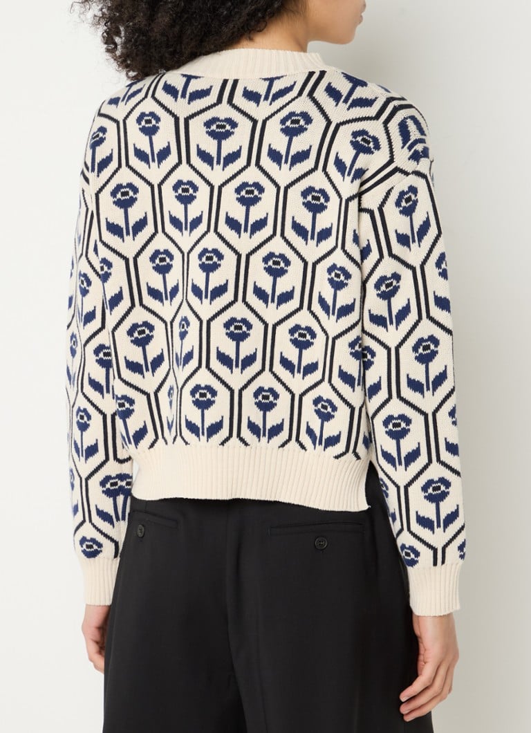 Pulover MaxMara Odeon din tricot gros cu imprimeu floral