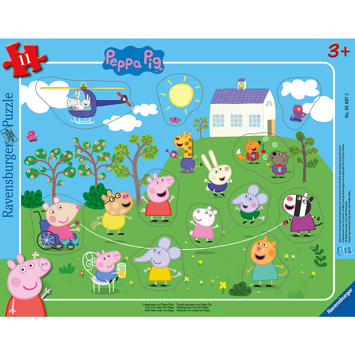 Rahmenpuzzle Seilspringen mit Peppa Wutz, 11 Teile