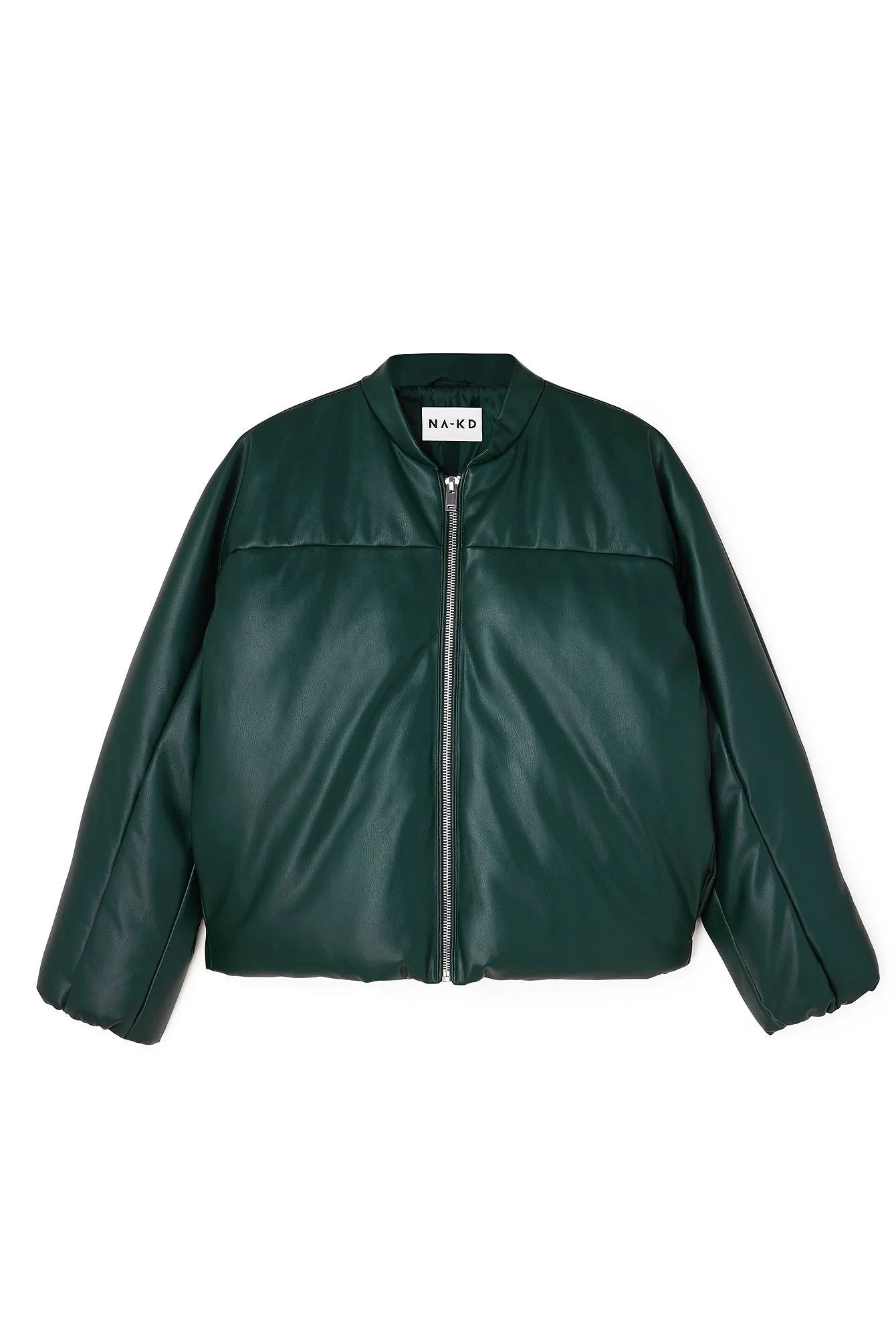 Oversized, gesteppte PU-Bomberjacke