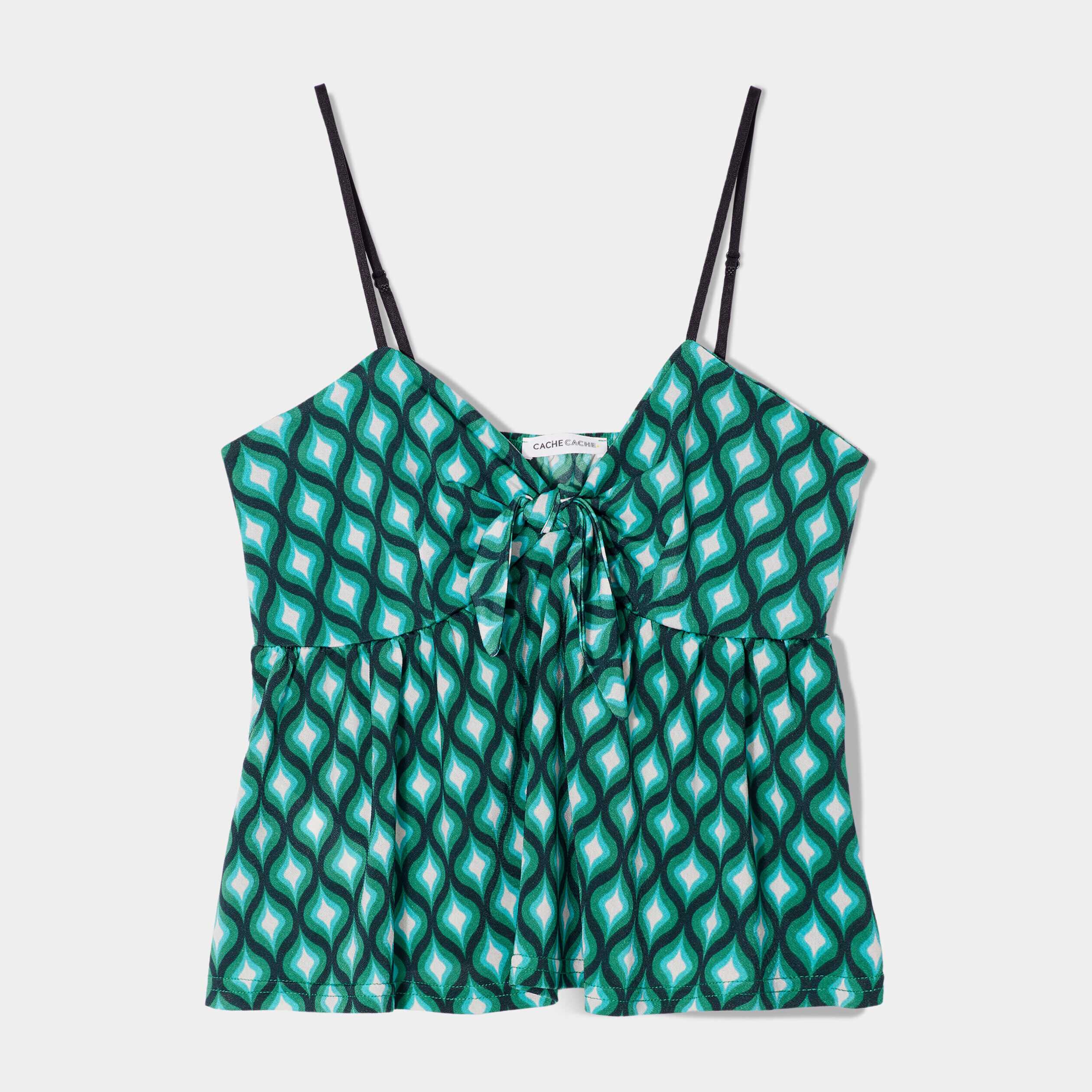 Bustier noué bretelles fines noir femme | Cache Cache
