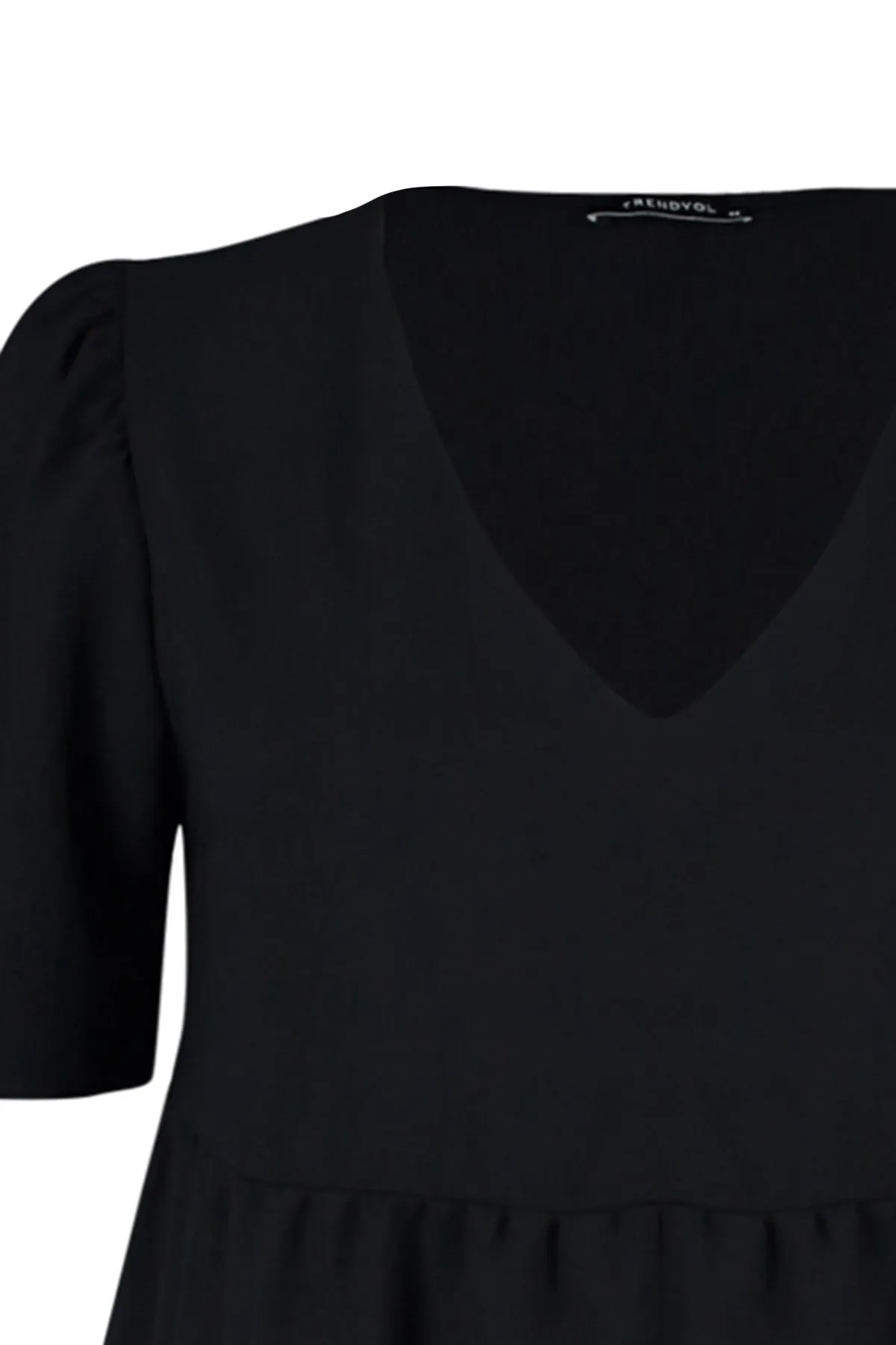 Trendyol Curve  Schwarzes gewebtes Volantkleid TBBSS22EL1597