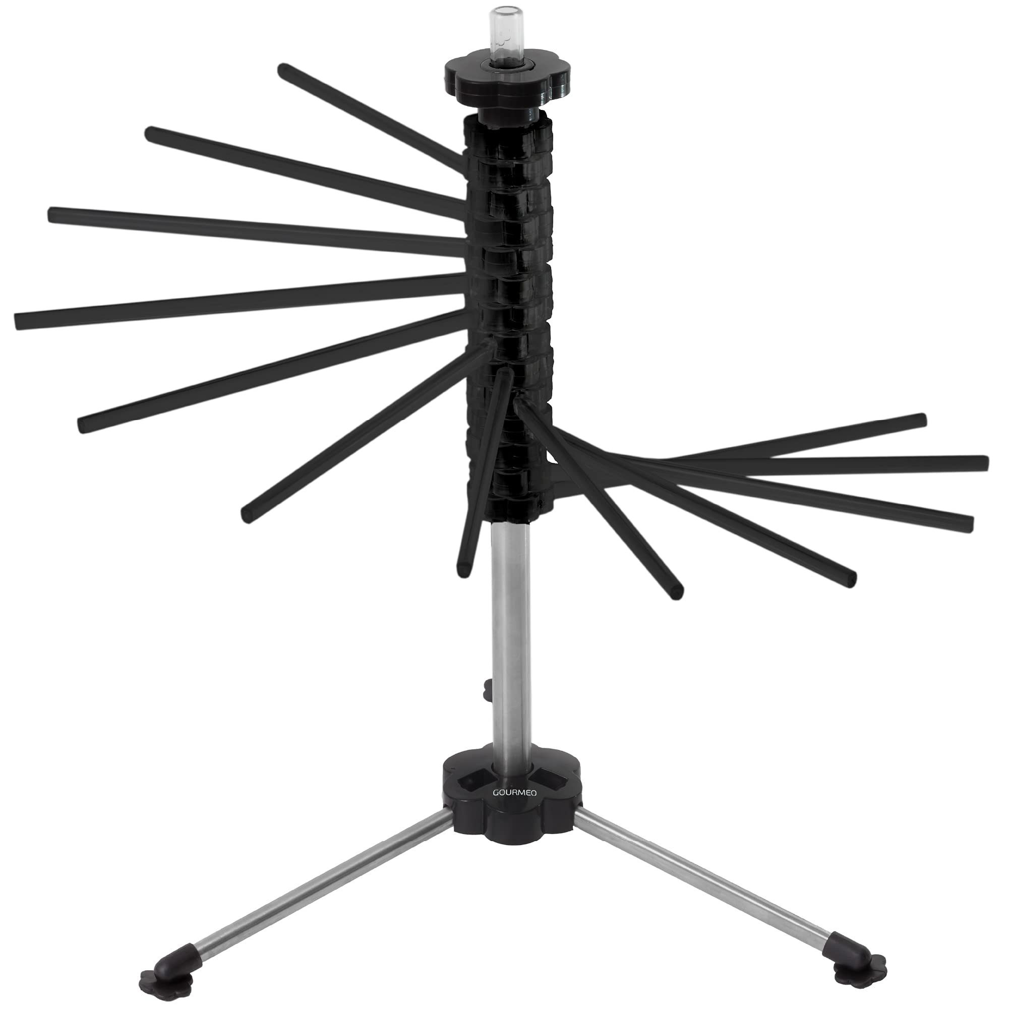 GOURMEO Nudelmaschine Black Pasta Dryer with 14 Rungs - Easy to Clean, Schwarzer Nudeltrockner mit 14 Stufen - Leicht zu reinigen
