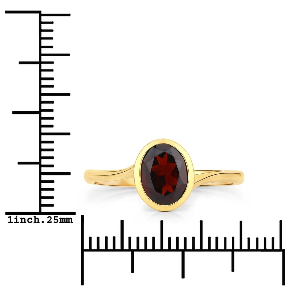 Rafaela Donata Bague Argent sterling Grenat en Or jaune Bague