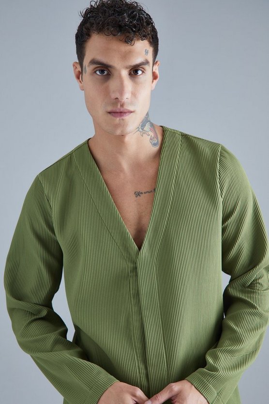 Kragenloser Slim-Fit Blazer mit verdeckten Knöpfen