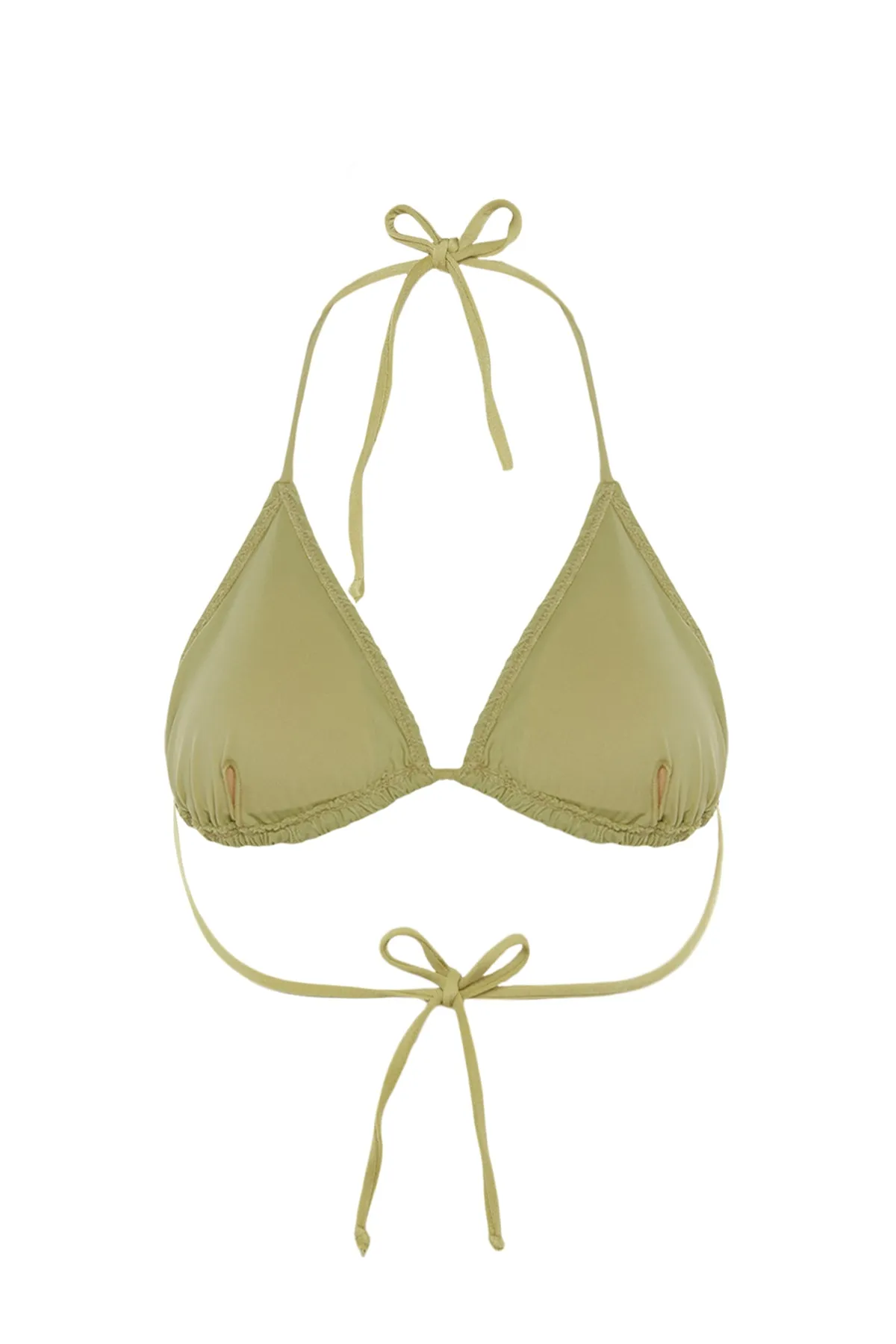 Trendyol Collection  Grünes dreieckiges strukturiertes Bikinioberteil TBESS23BU00272
