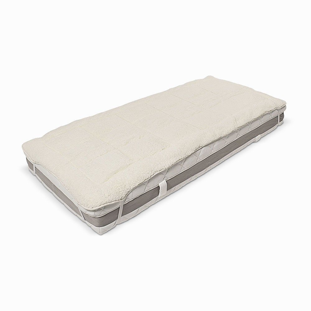 Topper Lammfelloptik Matratzenauflage, RIBECO, 3 cm hoch, Polyester, (3 cm hoch), Topper, Matratzenauflage, Matratzenschutz, Matratze, Lammfloor-Optik