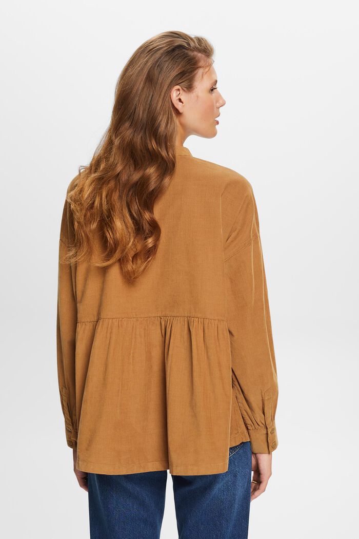 Cordbluse mit Schößchen