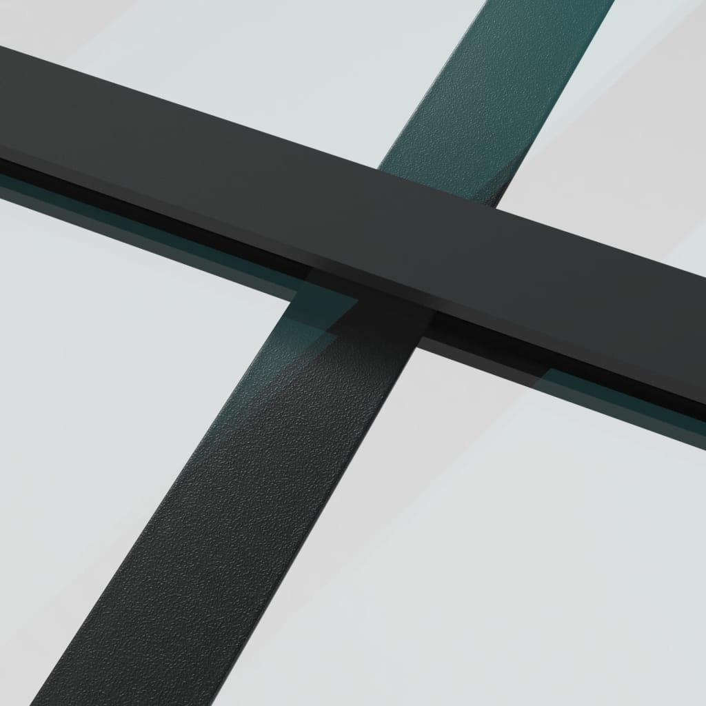 vidaXL Schiebetür Schiebetür ESG-Glas und Aluminium 90x205 cm Schwarz (1-St)