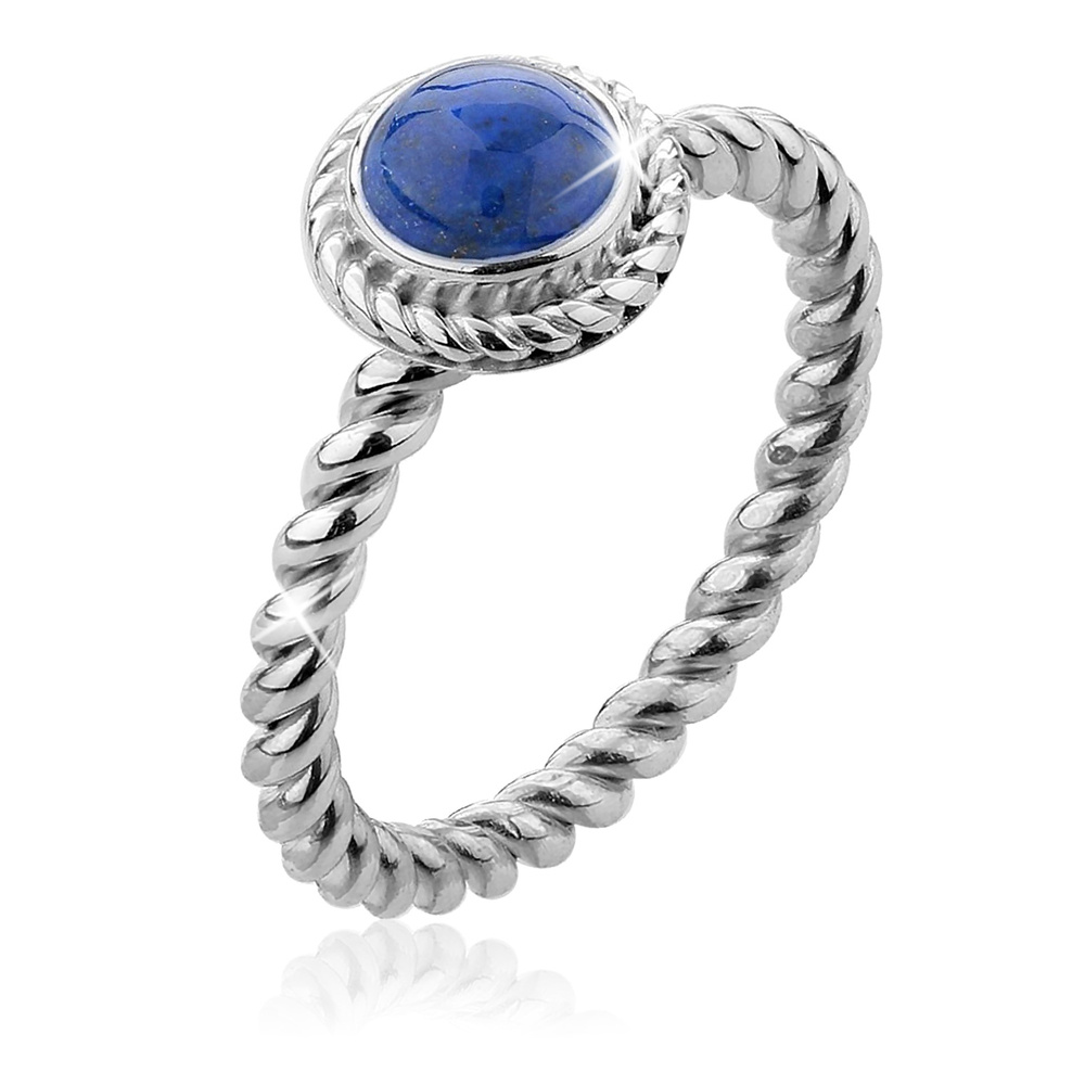 Nenalina Nenalina Bague Lapis Lazuli Edelstein September Boho 925 Silber Bague