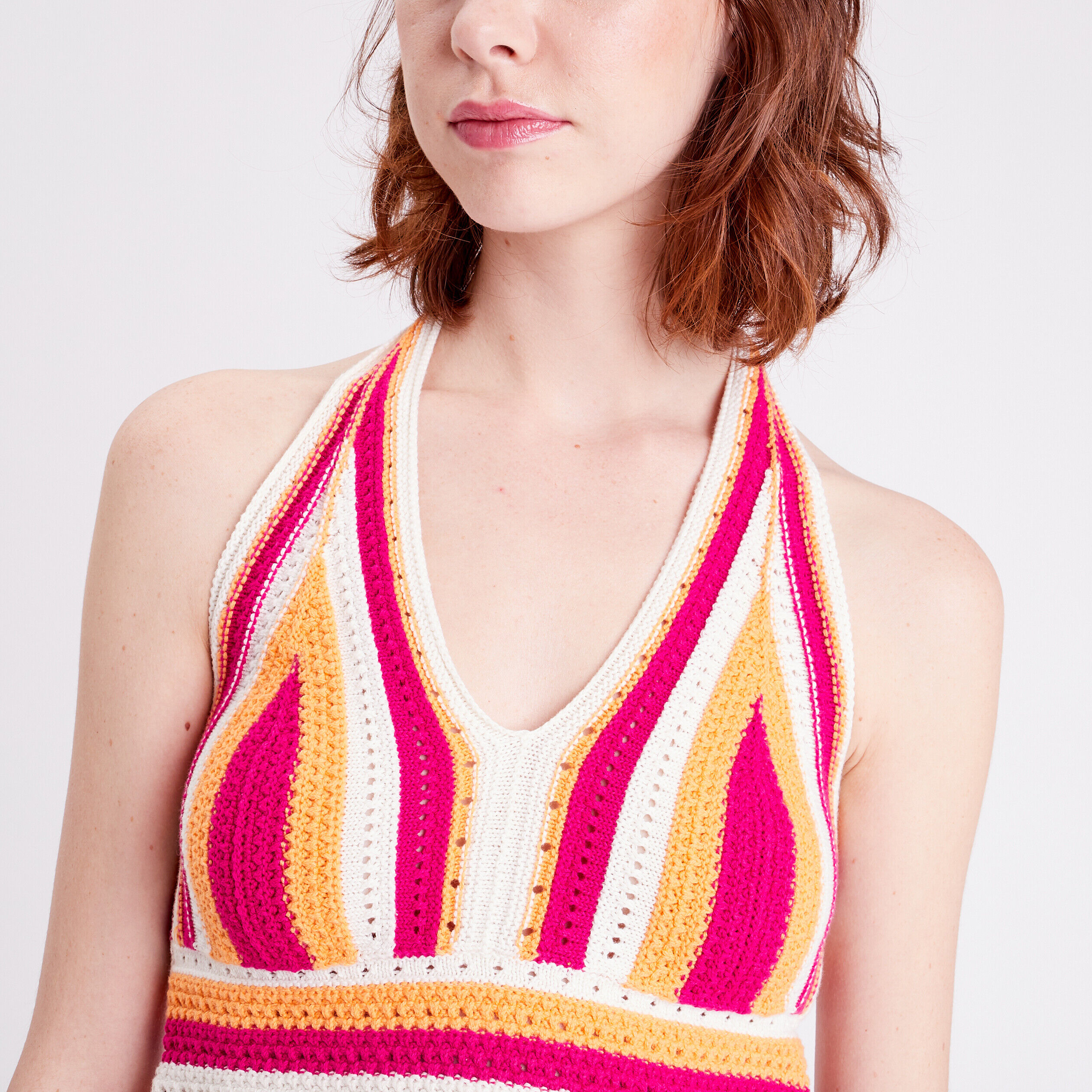 Débardeur crochet rose fushia femme | Cache Cache