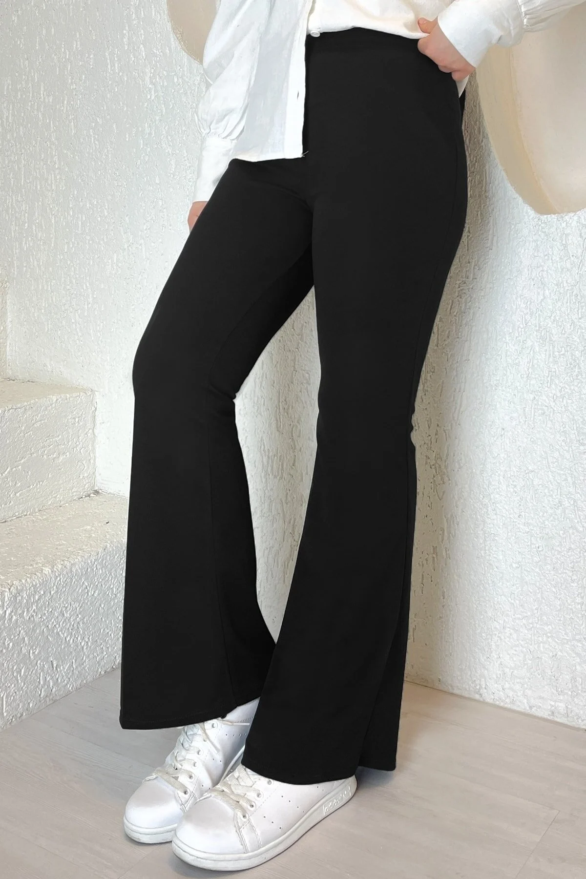 InStyle  Scuba-Hose mit ausgestelltem Bein – Schwarz
