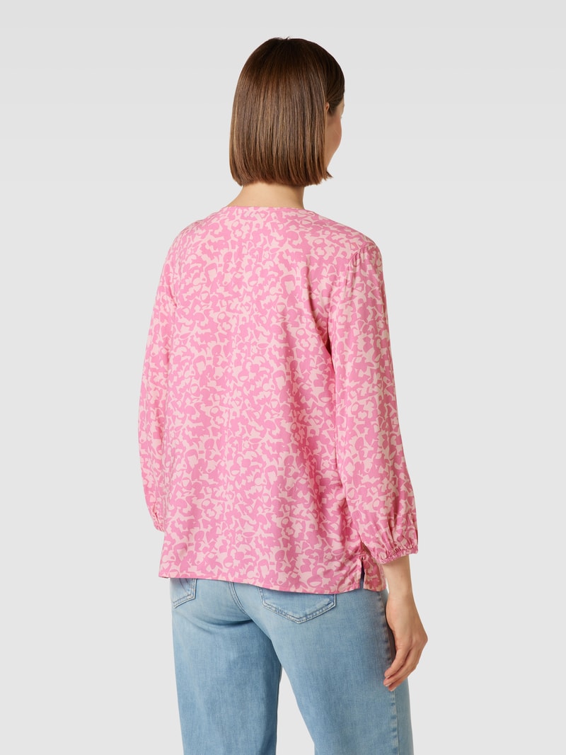 Bluse aus reiner Viskose mit Allover-Muster in pink