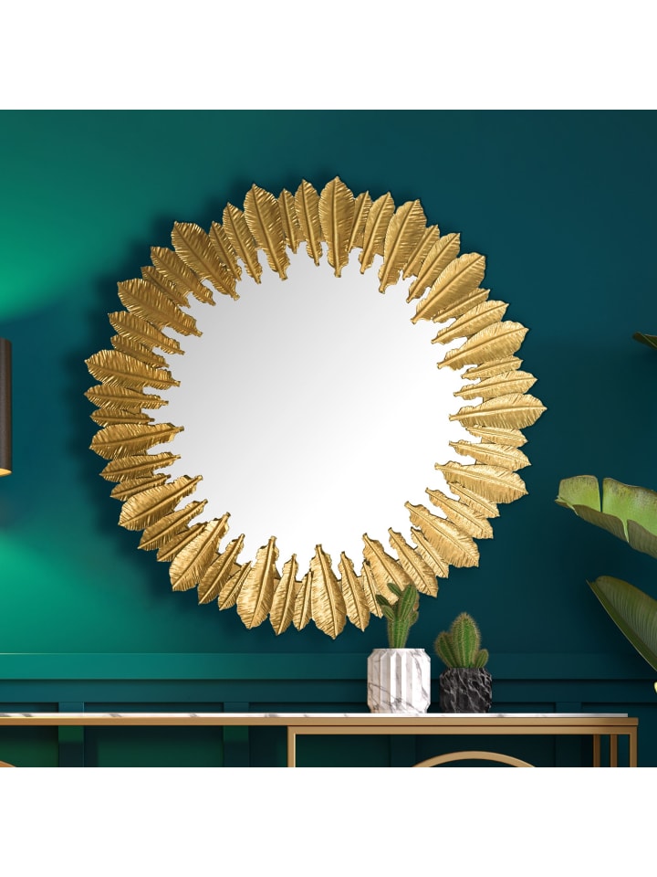 KADIMA DESIGN Wandspiegel Federn 68 cm Metall Design Hängespiegel , Eisen günstig kaufen onesize