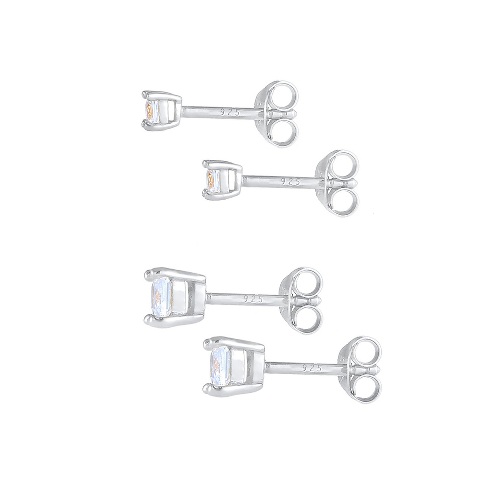 Elli Elli Boucles d'Oreilles Boucles d'oreilles dames serties de Géo carré avec des cr Boucles d'oreilles