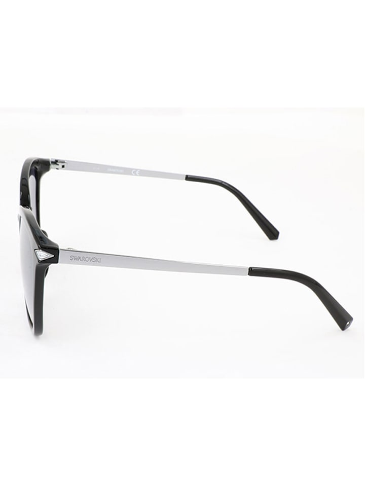 Swarovski Damen-Sonnenbrille in Schwarz-Silber/ Hellblau günstig kaufen 56