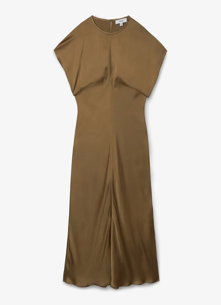Rochie maxi din satin Kora de Reiss cu crăpătură laterală