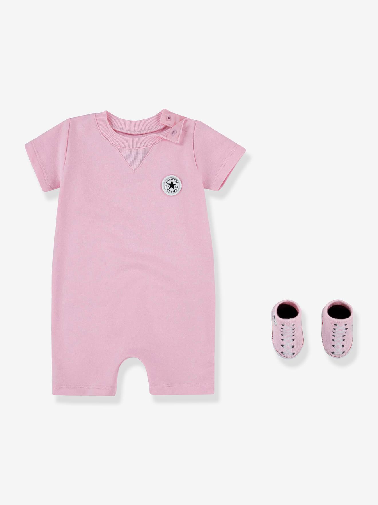Converse 2-teiliges Baby-Set LIL CHUCK CONVERSE: Kurzoverall & Socken - rosa