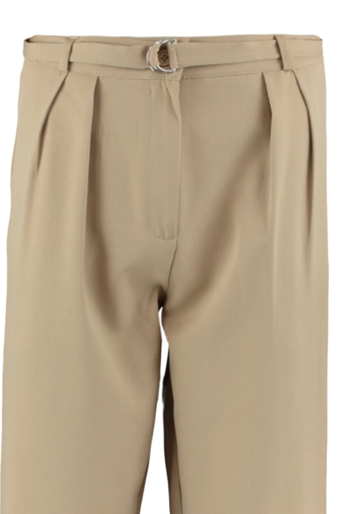 Trendyol Collection  Nerzfarbene Webhose mit Gürtel TWOAW23PL00224
