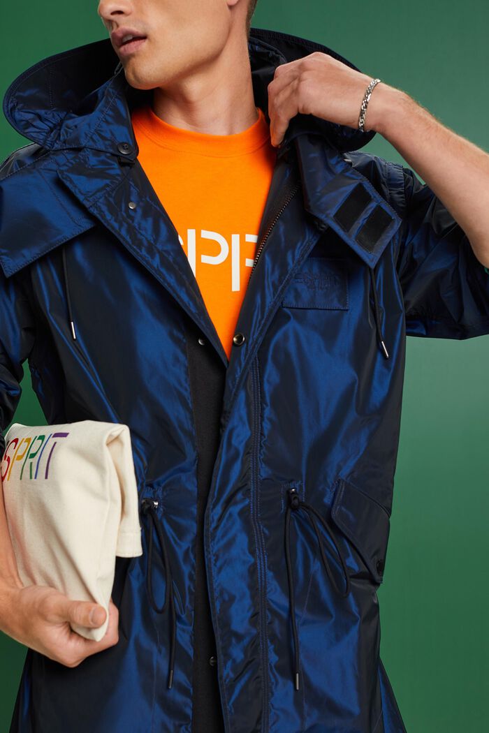 Kapuzen-Parka im Metallic-Look