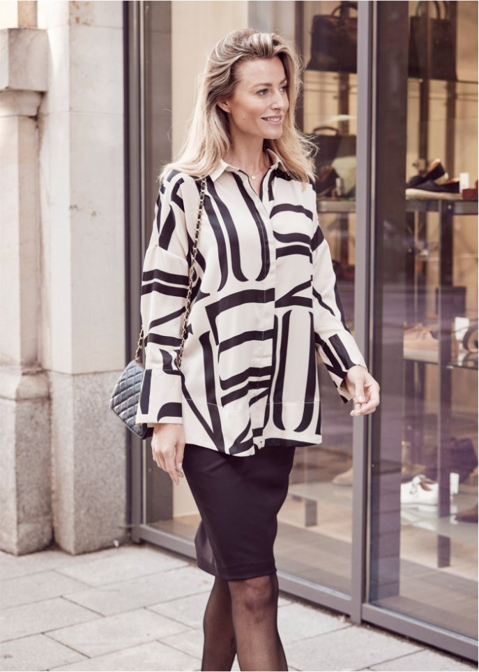 Oversize Satin Bluse