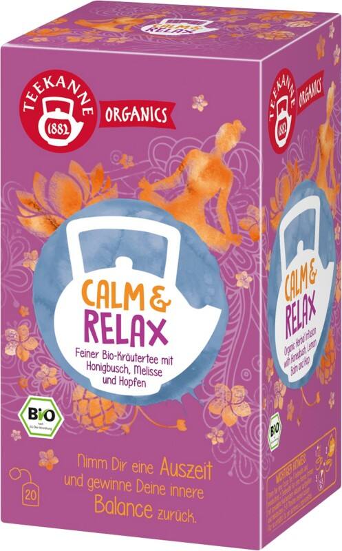 TEEKANNE Organics Calm & Relax Koffeinfrei Tee Apfel, Kamille, Orange, Pfefferminze, Rooibos, Zimt 20 Stück à 1.8 g