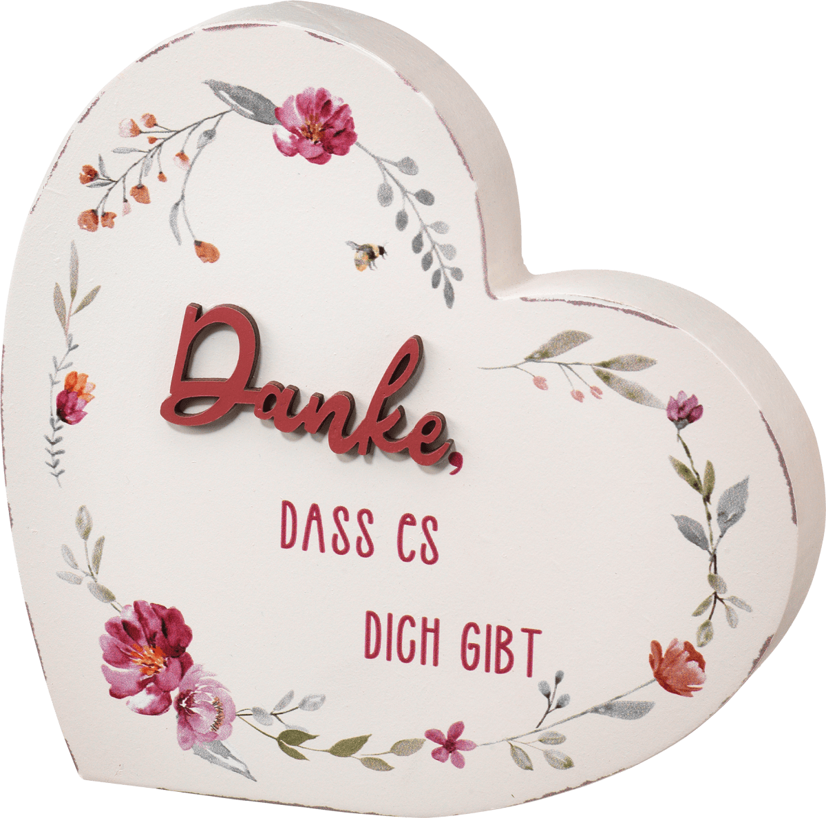 Holzaufsteller Herz \Danke, dass es dich gibt\